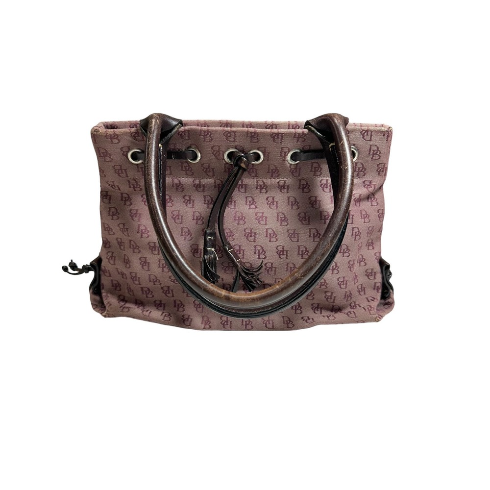 Vintage Dooney & Bourke Monogram Shoulder Bag Purse Leather Handles